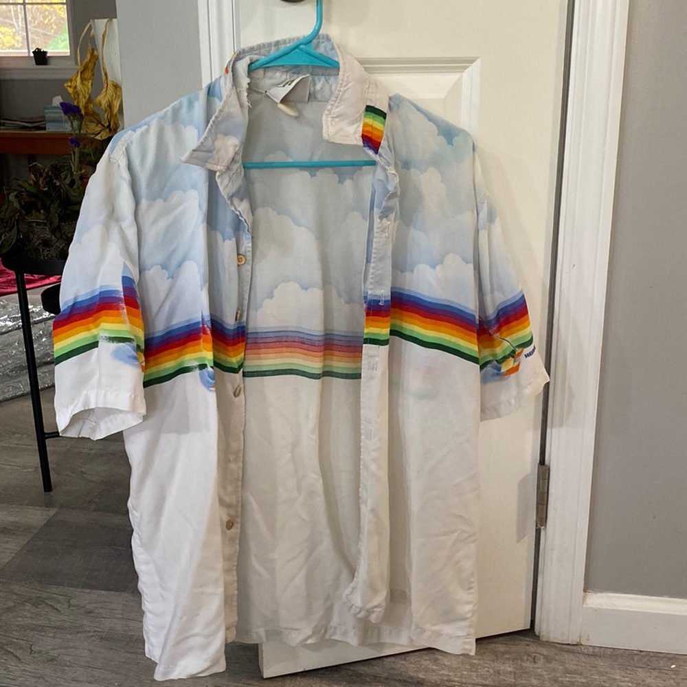 Rainbow button down